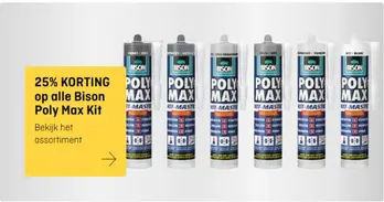 25% korting op alle bison poly max kit