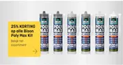 25% korting op alle bison poly max kit