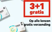 50% korting op een complete bril, 3+1 gratis lenzen