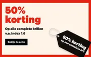 50% korting op een complete bril, 3+1 gratis lenzen