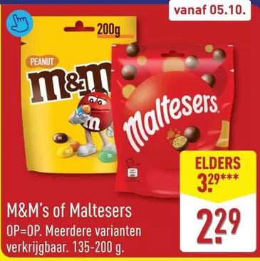 M&M's -  of Maltesers