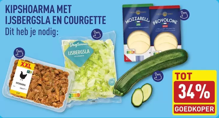 KIPSHOARMA MET IJSBERGSLA EN COURGETTE