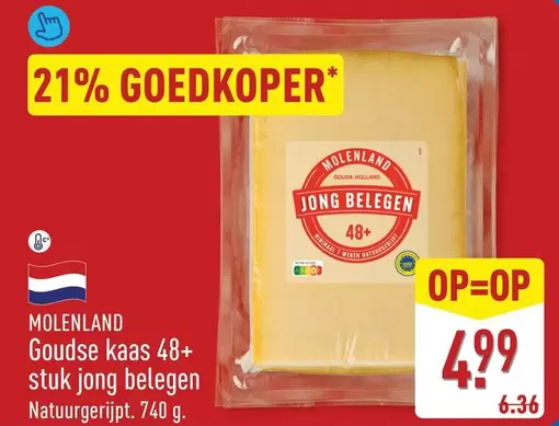 Goudse kaas 48+ stuk jong belegen