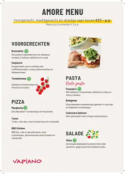 Amore Menu