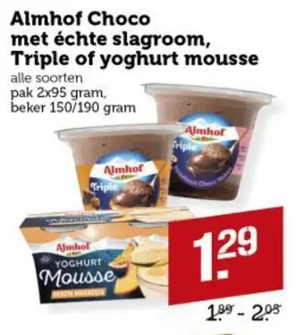 Choco met échte slagroom, Triple of yoghurt mousse
