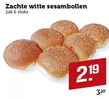 Zachte witte sesambollen