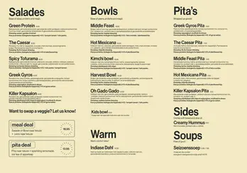 Sla Lente zomer menu