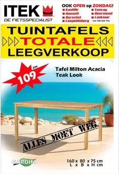Tuintafels totale leegverkoop